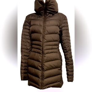 Danier brown padded midi Length brave cold winter jacket Sz M